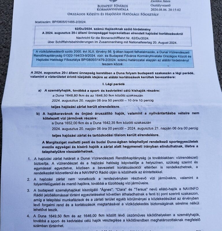 Hajózási zárlat! Itt vannak a részletek!...